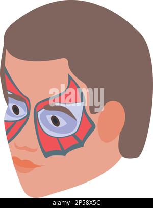 Icône de peinture de face d'araignée vecteur isométrique. Masque pour animaux. Couleur du visage Illustration de Vecteur