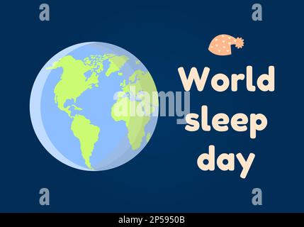 Journée mondiale du sommeil. Icône planète Terre. Illustration vectorielle Illustration de Vecteur