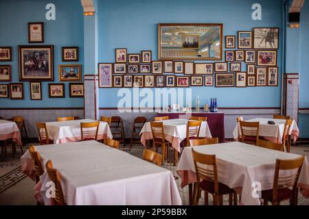 La Pepica,restaurant,6 Passeig Neptú.La plage de La Malvarrosa Valencia, Espagne. Banque D'Images