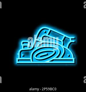 illustration de l'icône de lueur néon de l'outil de rabot électrique Illustration de Vecteur
