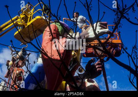 Le bâtiment,Plantá falla Na Jordana Falla,de,by Manolo Martín,festival Fallas de Valence, Espagne, Banque D'Images