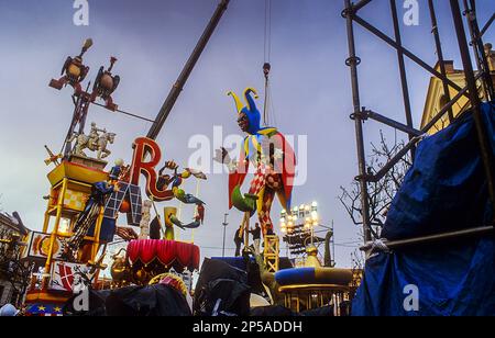 Le bâtiment,Plantá falla Na Jordana Falla,de,by Manolo Martín,festival Fallas de Valence, Espagne, Banque D'Images