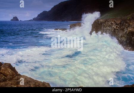 Dans la vallée de la Côte d'El Golfo, El Hierro, île des Canaries, Espagne, Europe Banque D'Images