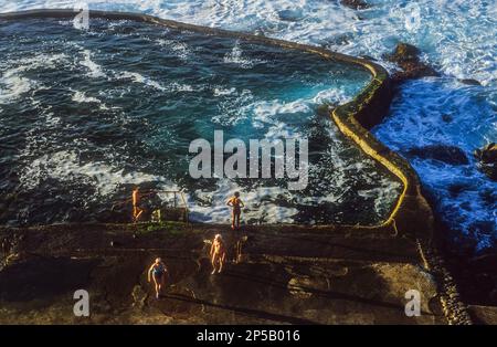 Piscine à La Maceta, El Golfo Valley,El Hierro, île des Canaries, Espagne, Europe Banque D'Images