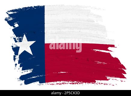 Drapeau texan fond peint splash pinceau 3D illustration chemin de coupure Banque D'Images