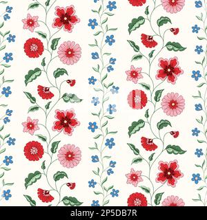 Motif sans couture vectoriel de fleurs de jacograin de chintz indien Illustration de Vecteur