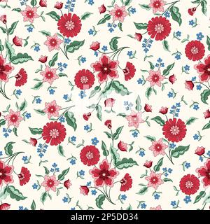 Motif sans couture vectoriel de fleurs de jacograin de chintz indien Illustration de Vecteur