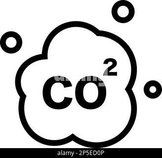 Icône CO2 simple. Dioxyde de carbone. Vecteur modifiable. Illustration de Vecteur