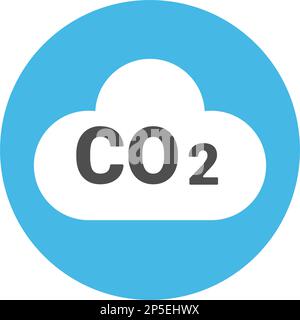 Icône Round CO2. Dioxyde de carbone. Vecteur modifiable. Illustration de Vecteur