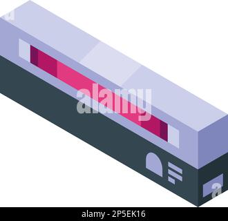 Vecteur isométrique de l'icône du détecteur de devises longues. Boutique de billets de banque. Financement des machines Illustration de Vecteur