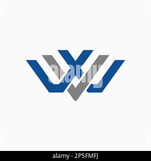 Logo design Graphic concept créatif abstrait premium libre vecteur stock simple et unique lettre WV ou VW police comme ailes. Lié au sport militaire Illustration de Vecteur