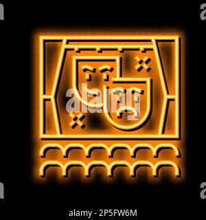 illustration d'un spectacle au néon dans un parc d'attractions Illustration de Vecteur