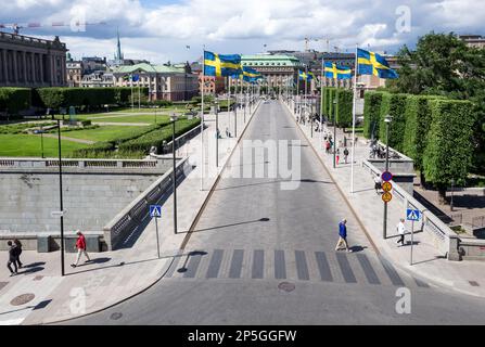 Vue du Parlement (Riksdagshuset), siège du Parlement, le Riksdag, situé dans le quartier central de Gamla stan (vieille ville) Banque D'Images