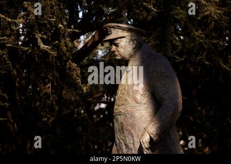 Paris site touristique petit Palais Grounds Winston Churchill Statue site historique du sculpteur Jean Cardot Banque D'Images