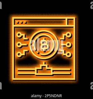 illustration de l'icône de néon du jeton numérique Illustration de Vecteur