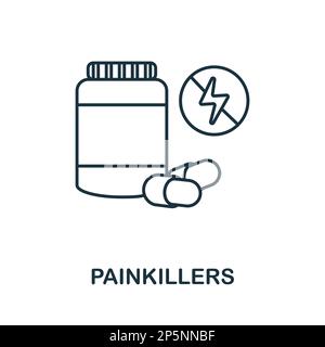 Icône de ligne analgésique. Souligner l'élément de la collection de cache corporel. Signe d'icône de analgésiques pour la conception de sites Web, infographiques et plus encore. Illustration de Vecteur
