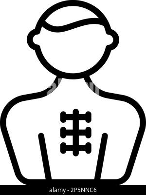 Vecteur de contour de l'icône du chirurgien cardiaque. Soins médicaux. Cardio-patient Illustration de Vecteur