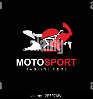 Logo Motosport, Vector Motor, conception automobile, réparation, pièces de rechange, L'équipe des motocyclettes, l'achat et la vente de véhicules et la marque de l'entreprise Illustration de Vecteur