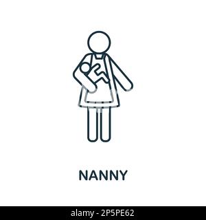 Icône de ligne nanny. Icône monochrome simple Nanny Outline pour les modèles, la conception Web et les infographies Illustration de Vecteur