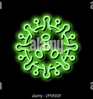 illustration de l'icône d'attaque des anticorps contre le néon du virus Illustration de Vecteur