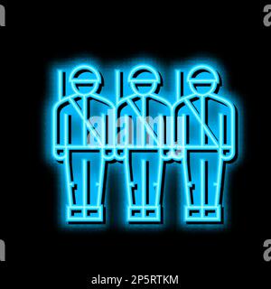 illustration de l'icône de lueur néon des soldats de l'armée Illustration de Vecteur