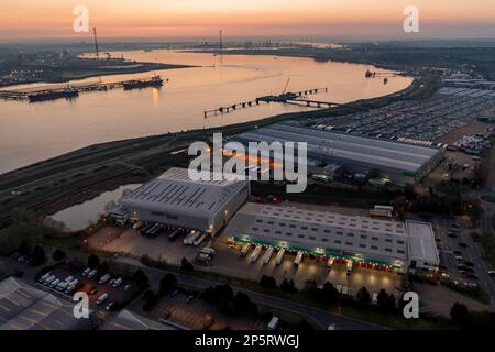 Dartford Toll, pont QEII sur la Tamise Banque D'Images