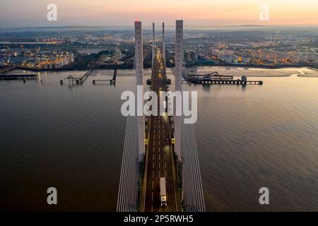 Dartford Toll, pont QEII sur la Tamise Banque D'Images