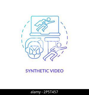 Icône de concept de gradient bleu pour vidéo synthétique Illustration de Vecteur