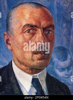 Петров-Водкин Кузьма - Автопортрет 3 - Русская школа - XIX век - Petrov-Vodkin Kuzma - Self Portrait 3 - Ecole russe - 19th Century Banque D'Images