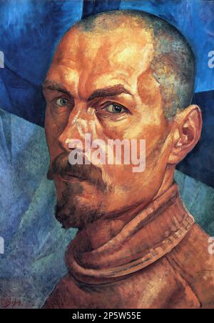 Петров-Водкин Кузьма - Автопортрет 2 - Русская школа - XIX век - Petrov-Vodkin Kuzma - Self Portrait 2 - Ecole russe - 19th Century Banque D'Images