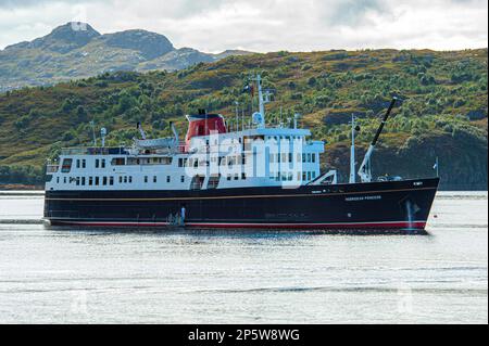 Navire de croisière Hebridean Princess à Wester Ross, Écosse Banque D'Images