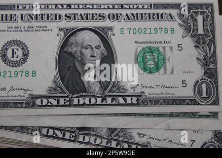 DES billets d'un dollar US, gros plan Banque D'Images