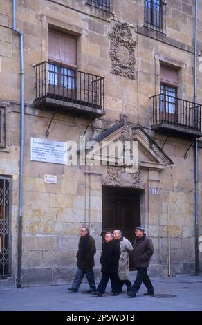 Façade de la Casa del Regidor Ovalle Prieto à Salamanque, Espagne. Dans cette maison vivait et mourut Miguel del Unamuno, écrivain, philosophe et recteur de t Banque D'Images