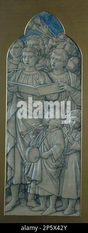 Les choristes - conception d'Une fenêtre en vitrail à la cathédrale d'Ely, William Dyce (Aberdeen, Écosse, 1806 - 1864) c. 1856 Banque D'Images