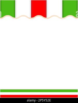 Cadre de bordure de drapeau vert blanc rouge italien avec espace vide pour votre texte. Illustration de Vecteur