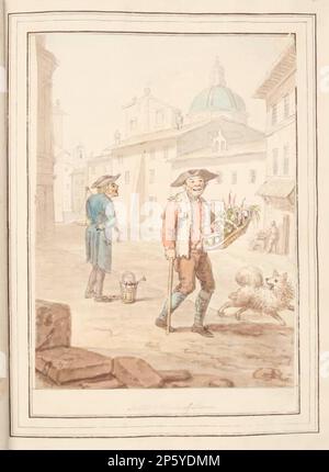 Salade et olives de Rome, feuille de 'A Collection of Dresses by David Allan principalement from nature', David Allan (Alloa, Écosse, 1744 - 1796) 1776 Banque D'Images