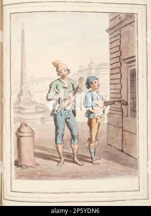 Calabre Music, feuille de « Une collection de robes de David Allan principalement de nature », David Allan (Alloa, Écosse, 1744 - 1796) 1776 Banque D'Images
