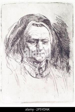 Chef d'une ancienne femme (dans le style de Rembrandt), Andrew Geddes (Édimbourg, Écosse, 1783 - 1844) Banque D'Images