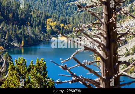 'Estany Llong',Llong,lac de Aigüestortes i Estany de Sant Maurici National Park,pyrénées, province de Lleida, Catalogne, Espagne. Banque D'Images