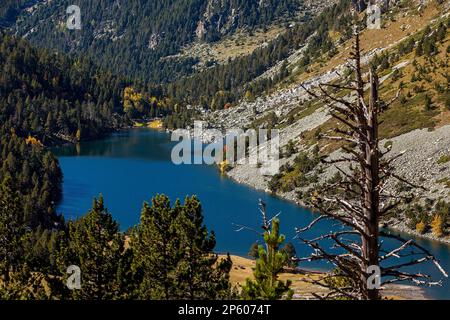 'Estany Llong',Llong,lac de Aigüestortes i Estany de Sant Maurici National Park,pyrénées, province de Lleida, Catalogne, Espagne. Banque D'Images