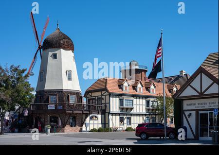 Détail d'un moulin à vent dans un coin du village danois traditionnel de Slovang Banque D'Images