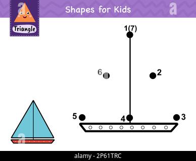 Jeu point à point pour enfants. Connectez les points et dessinez un voilier Illustration de Vecteur