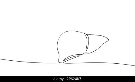 Silhouette de foie humain anatomique en ligne continue unique. Concept de médecine saine conception monde foie santé jour un esquisse esquisse dessin vecteur Illustration de Vecteur