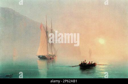 Aivazovsky Ivan Constantinovich - Ayu Dag pendant une journée de Misty - École russe - 19th siècle - Aivazovsky Ivan Constantinovich - Ayu Dag pendant une journée de Misty - École russe - 19th siècle Banque D'Images