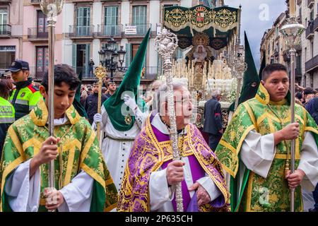 Serveuses de sacrificateurs et d'autel en procession, sisterhood de JesÃƒÂºs del Gran Poder y virgen de la Macarena, (statue habituellement dans l'église San Agustin),Good Banque D'Images