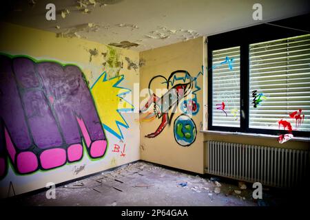 La Suisse, le Canton du Tessin, Medoscio, ancien sanatorium Banque D'Images