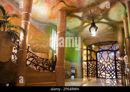 Porte,Casa Mila, de La Pedrera, Barcelone, Catalogne, Espagne Banque D'Images