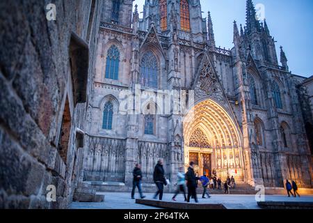 Cathédrale de la Sainte Croix et Sainte Eulalia, Barcelone, Catalogne, Espagne. Banque D'Images