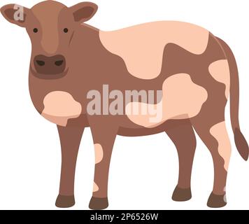 Vecteur de dessin animé d'icône de bœuf de vache. Viande de bœuf. Champ EAT Illustration de Vecteur