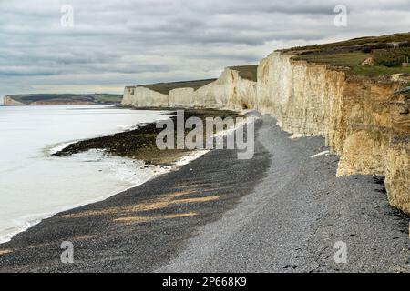 Falaises de sept sœurs à Birling Gap sur la côte sud de l'Angleterre Banque D'Images